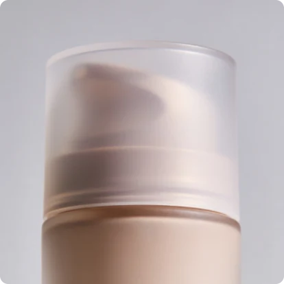 Frosted finish on a translucent cap